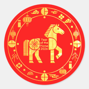 Adesivo Novo ano chinês Dourado 2026