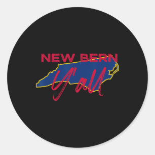 Adesivo Novo Bern Carolina do Norte Y'all Nc Orgulho Mapa 