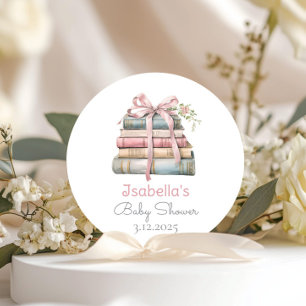 Adesivo Novo capítulo, arco cor-de-rosa, chá de fraldas