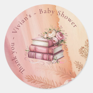 Adesivo Novo Capítulo Começa Livros Florais Baby Shower