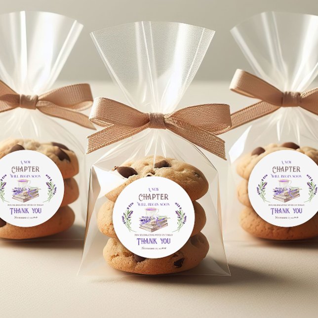 Adesivo Novo Capítulo Começa Logo Livros de Lavanda Chá de (Criador carregado)