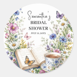 Adesivo Novo Capítulo do Livro Borboleta Floral Chá de Noi