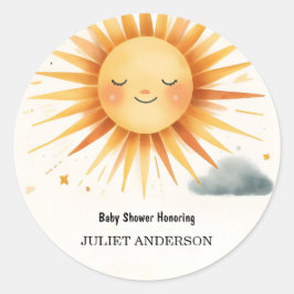 Adesivo Novo Chá de fraldas de Sol da Nuvem Céu Único Rosa