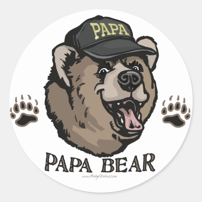 Adesivo Novo Dia de os pais Papá Urso (Frente)