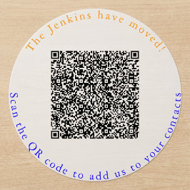 Adesivo Novo endereço, código QR, adicionar aos contatos