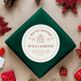 Adesivo Novo endereço Natal Feriado Pão Vermelho