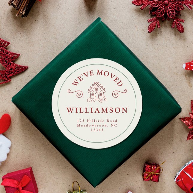 Adesivo Novo endereço Natal Feriado Pão Vermelho (Criador carregado)