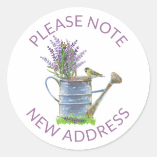 Adesivo Novo Endereço Rústico de Água com Lavanda