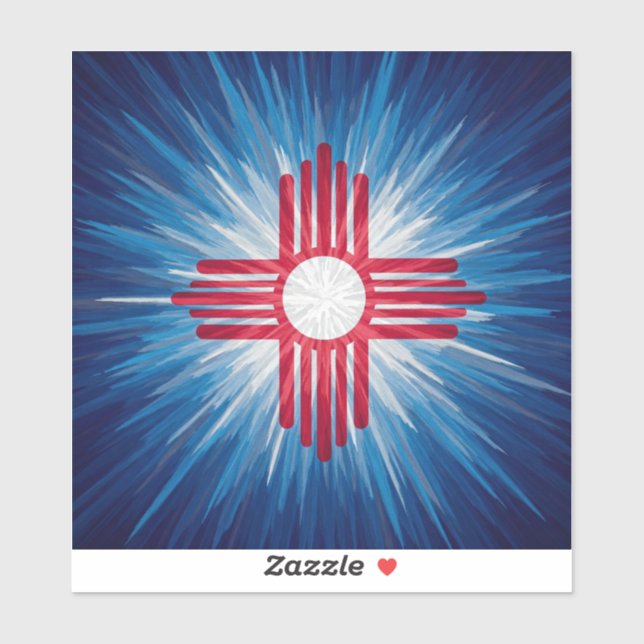 Adesivo Novo México, branco vermelho e azul (Folha)