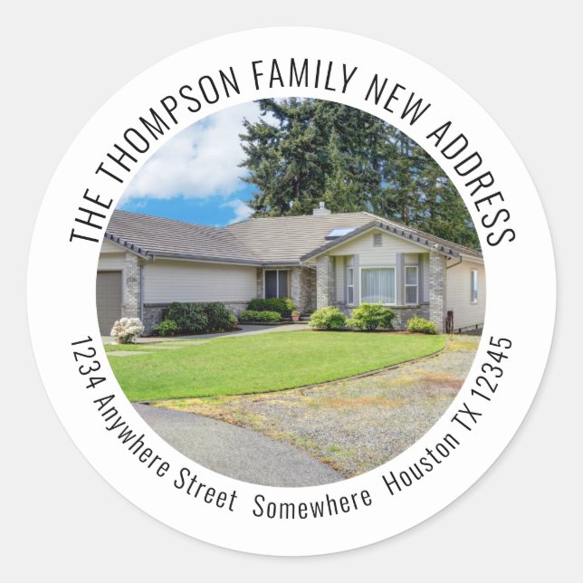 Adesivo Novo Nome de Foto Residencial Nome de Retorno Ende (Frente)