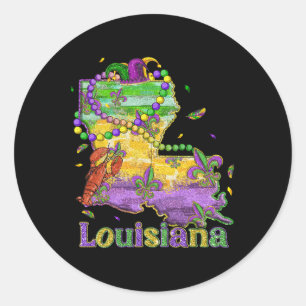 Adesivo Novo Orleans Louisiana Mapa Fleur De Lis Mardi Gra