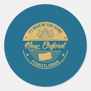 Adesivo Novo Oxford Pennsylvania É Onde Minha História Com