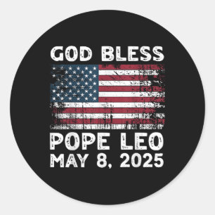 Adesivo Novo Papa Leão Deus abençoe Americano Papa Leo Ame