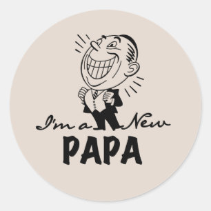 Adesivo Novo Papá Sorrindo Camisas e Presentes