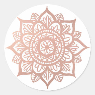 Adesivo Novo Rosa Dourado Mandala