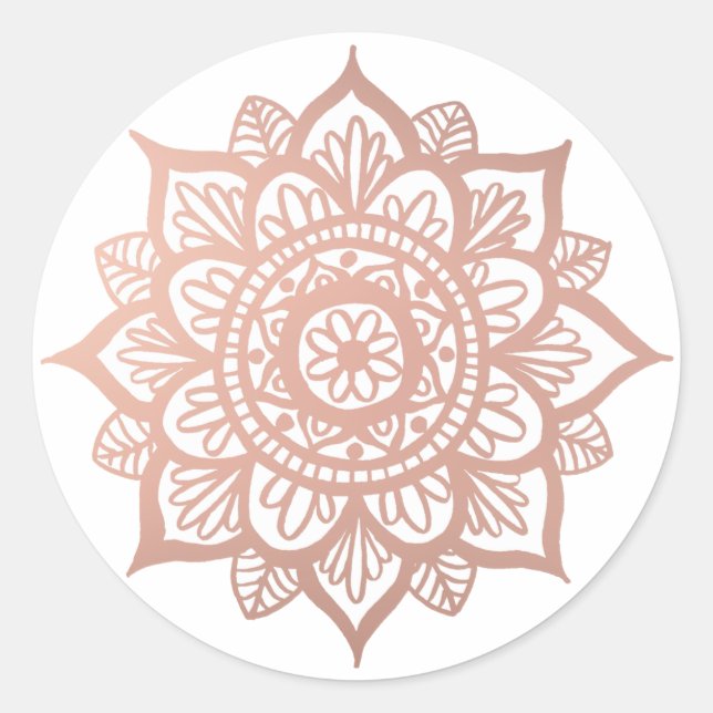 Adesivo Novo Rosa Dourado Mandala Sticker (Frente)