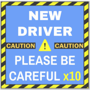 Adesivo Novo Sinal de Segurança do Driver (Tenha Cuidado) 