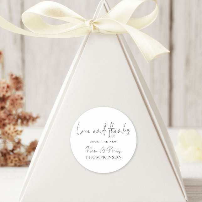 Adesivo Novo Sr. e Sra. Love e Obrigados Manuscrito (Criador carregado)