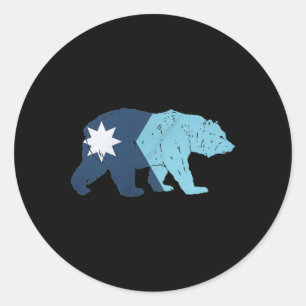Adesivo Novo Urso da Bandeira do Estado de Minnesota