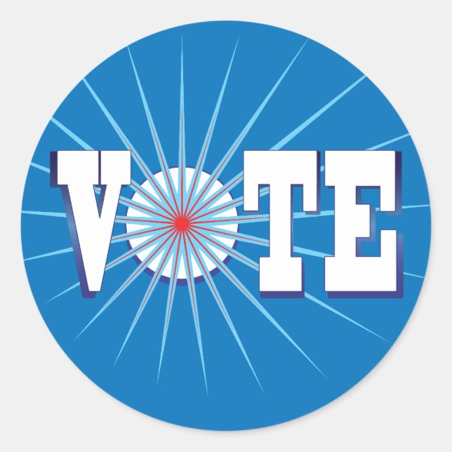 Adesivo NowPower ・ VOTE! Vinhetas, azuis (Frente)