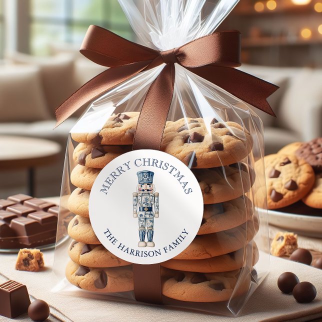 Adesivo Noz-craqueador de Natal Azul e Branco (Criador carregado)