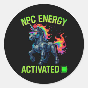 Adesivo Npc Energia Ativada Estética Divertida Gamer Rgb P