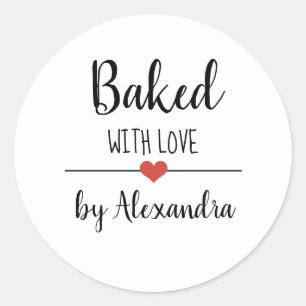 Adesivo Nua com nome de script branco de amor redondo clás