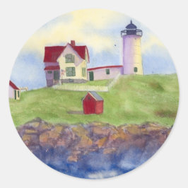 Adesivo Nubble Light House York Maine Classic Round Sticke