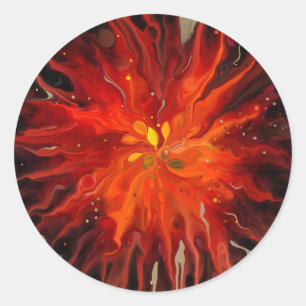 Adesivo Núcleo Carmesim – Explosão de Energia Abstrata Ígn