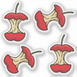 Adesivo Núcleo de Maçã Comido frutas divertidas estilo ret