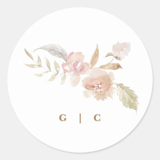 Adesivo Nude Romântica Watercolor Florals Casamento