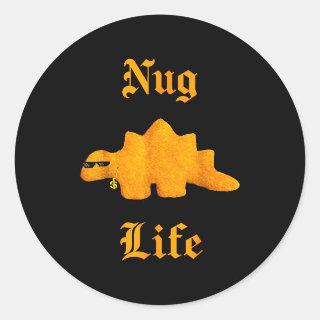Adesivo Nug Life Dinosaur Chicken Nugget Funny Retro  (Frente)