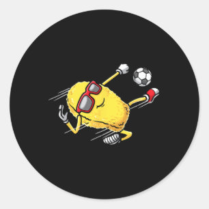 Adesivo Nugget de Frango Jogador de Futebol Jogando Futebo