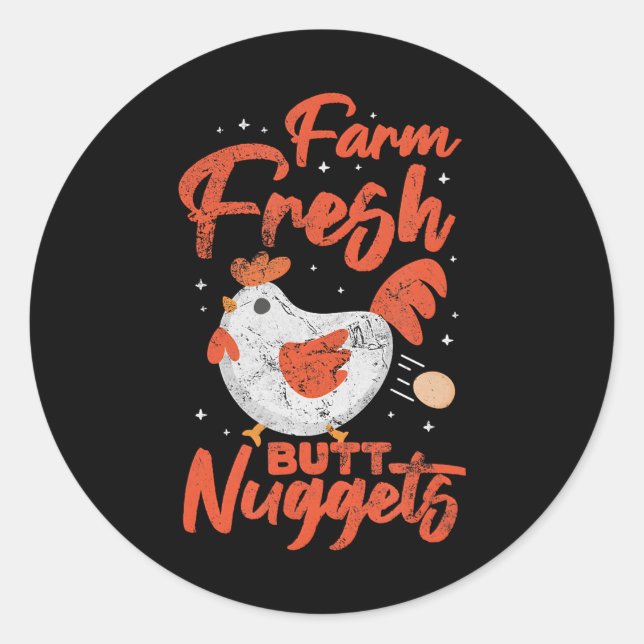 Adesivo Nugget Fazenda de frango Nugget Nuggets frescos (Frente)