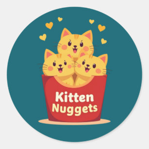 Adesivo Nuggets de Gatinhos – 100% Fofos, Zero Frango