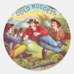 Adesivo Nuggets Dourados Vintage art velhos cowboys ociden