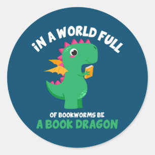 Adesivo Num Cheio Mundial De Bookworms Seja Um Dragão De L