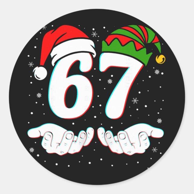 Adesivo Number 67 Matching Six Seven 6 7 Meme 6-7 Christma (Frente)