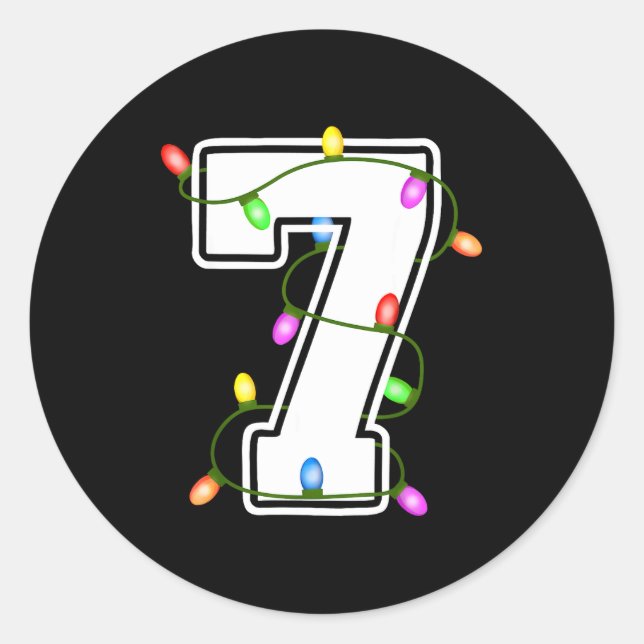 Adesivo Number 7 7th Birthday Boy Christmas Happy Birthday (Frente)
