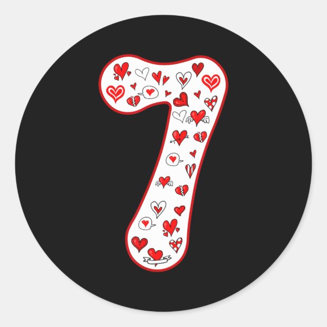 Adesivo Number 7 Couple Costume Duo 67 Meme Six Seven Vale (Frente)