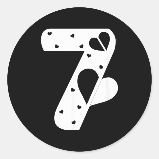 Adesivo Number 7 Hearts Love 67 Couple Matching Christmas  (Frente)