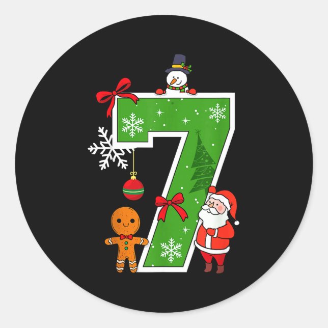 Adesivo Number 7 Matching 67 Meme Christmas Costume Men Wo (Frente)