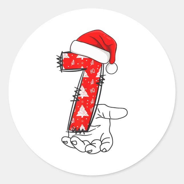 Adesivo Number 7 Matching 67 Meme Christmas Costume Men Wo (Frente)