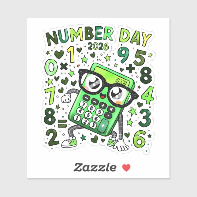 Adesivo Number Day 2026 Maths Sticker for Kids (Folha)