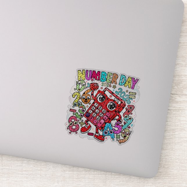 Adesivo Number Day 2026 Maths Sticker for Kids UK (Detalhe)