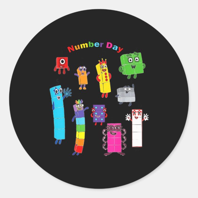 Adesivo Numberblock number day funny happy numbers  (Frente)