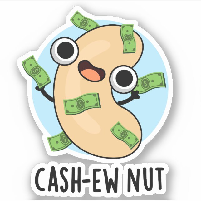 Adesivo Numerário Nut Funny Cashew Nut Pun (Frente)