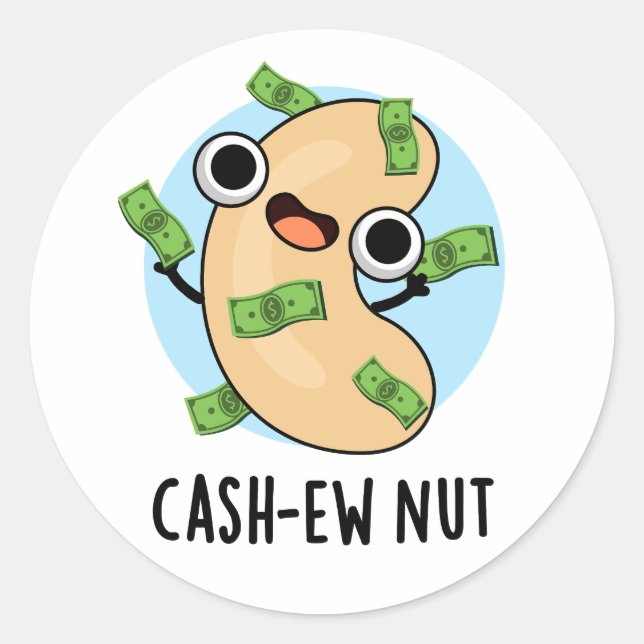 Adesivo Numerário Nut Funny Cashew Nut Pun (Frente)