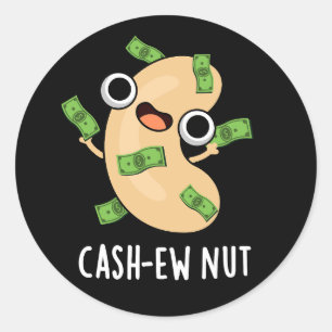 Adesivo Numerário Nut Funny Cashew Nut Pun Dark BG