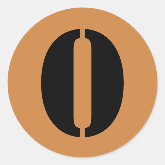 Adesivo Número 0: Números de Estêncil Dourados Peruano por (Frente)